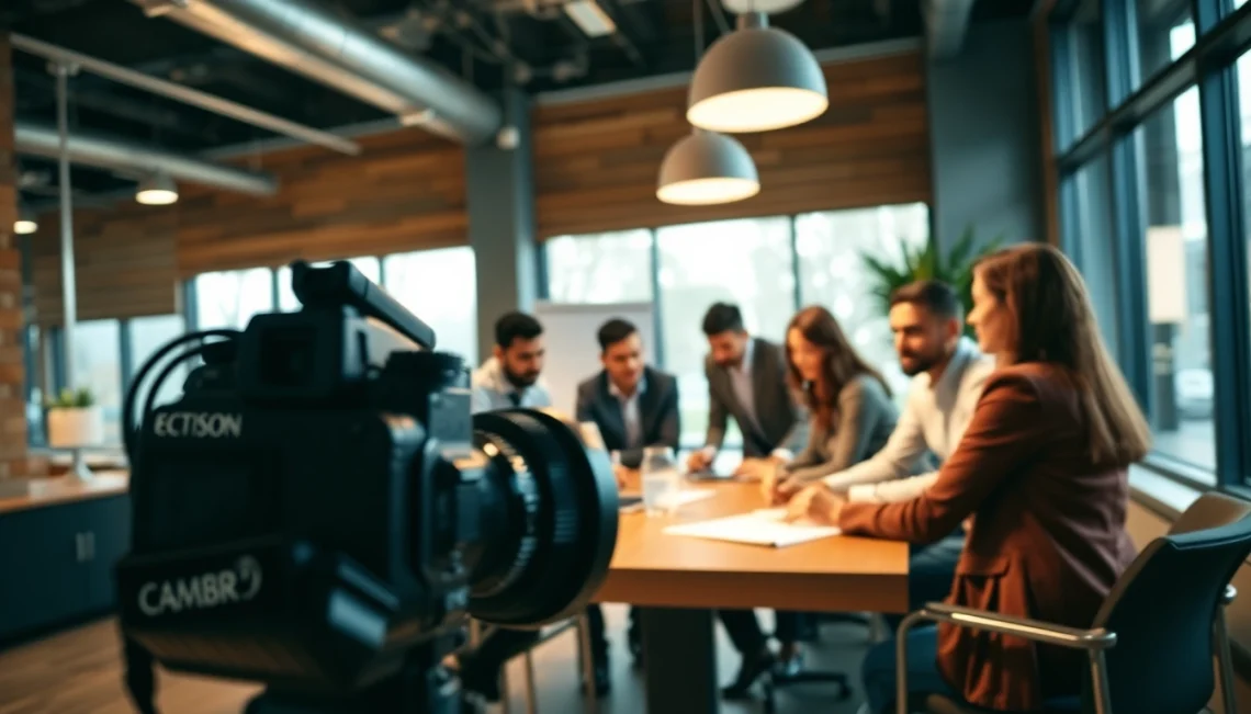 Servizio Fotografico Aziendale: professionista che cattura un team al lavoro in un moderno ufficio.