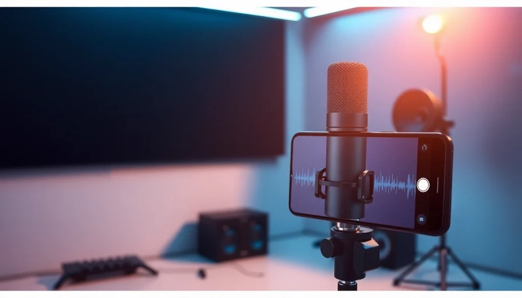 MV88 microphone displayed in a modern recording studio setup, highlighting audio innovation.