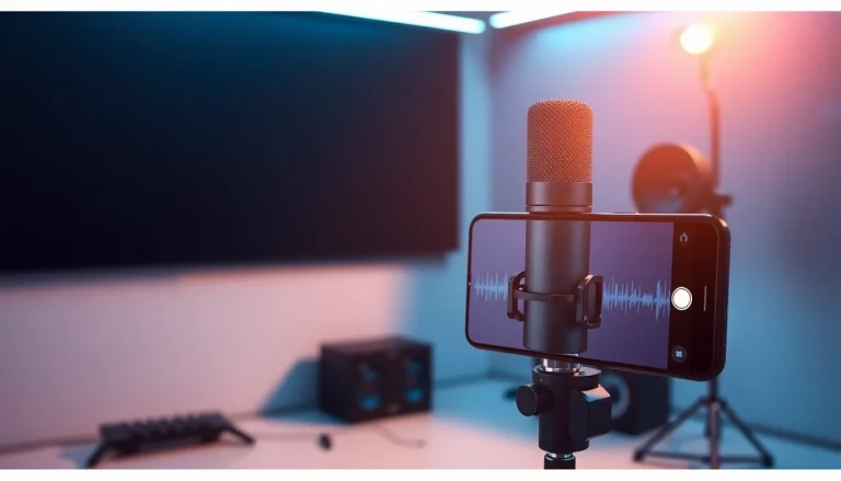 MV88 microphone displayed in a modern recording studio setup, highlighting audio innovation.