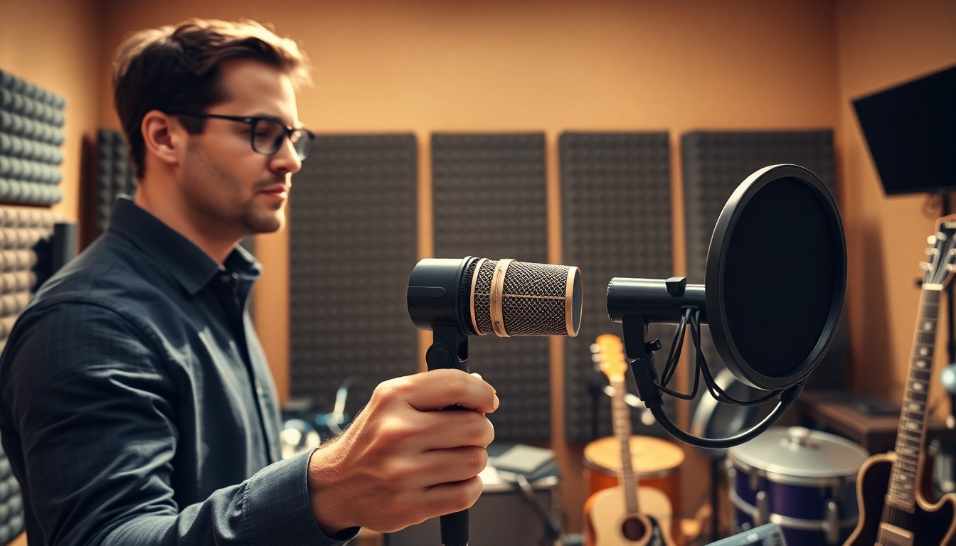 Capture audio with the MV88 microphone in a professional studio environment.