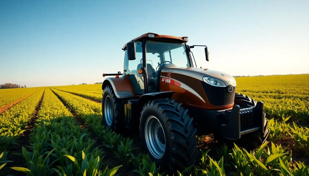 AF88 tractor efficiently plowing a field, showcasing its impressive machinery and agricultural impact.