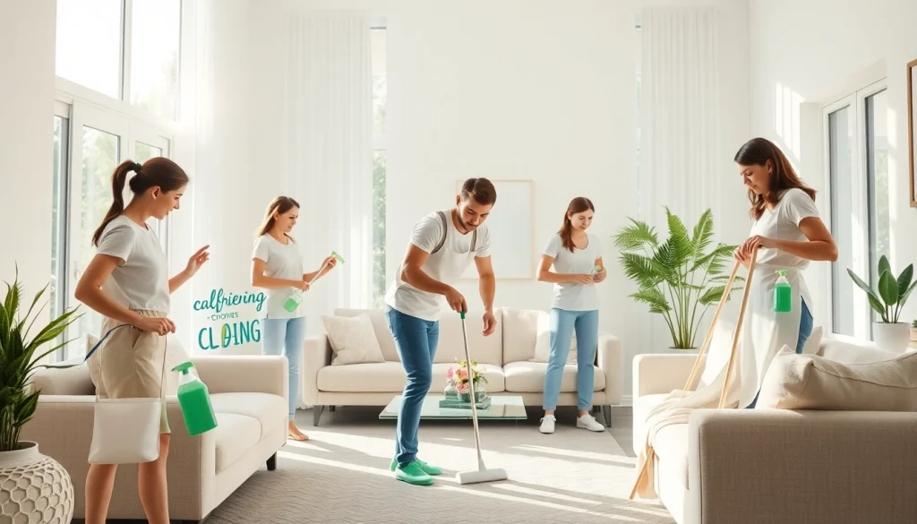 Delivering exceptional Cleaning Service with a dedicated team in a sunlit modern home.
