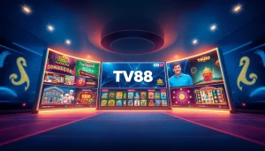 TV88 online gaming platform interface with vibrant design and interactive features.