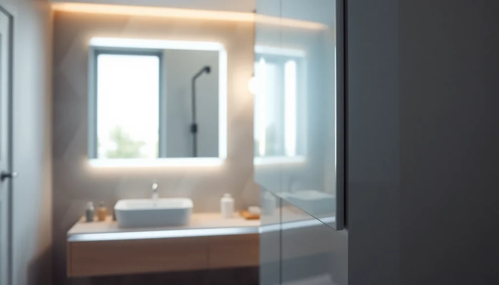 Entdecken Sie den spiegelschrank led mit modernem Design und integrierter Beleuchtung im Bad.