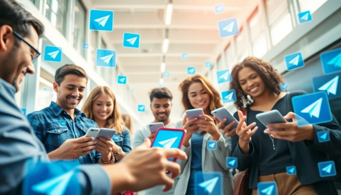 Engaging users utilizing Telegram中文 in a vibrant, tech-friendly environment.