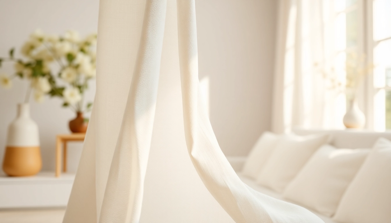 Mooi linnen stof in een serene setting met zachte texturen van katoen.