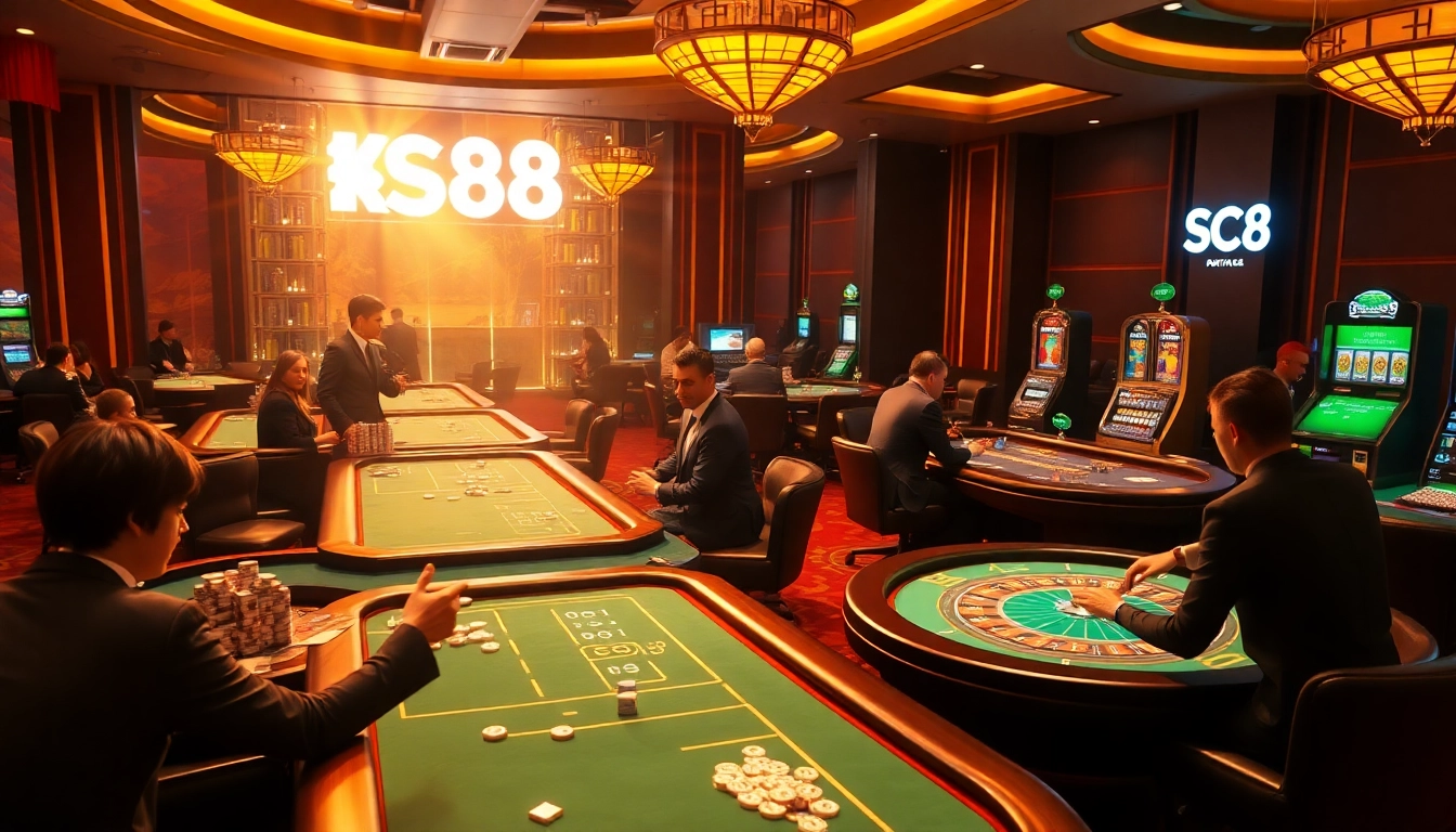 SC88 casino players enjoy a high-stakes atmosphere with roulette, poker, and luxury gaming tables.