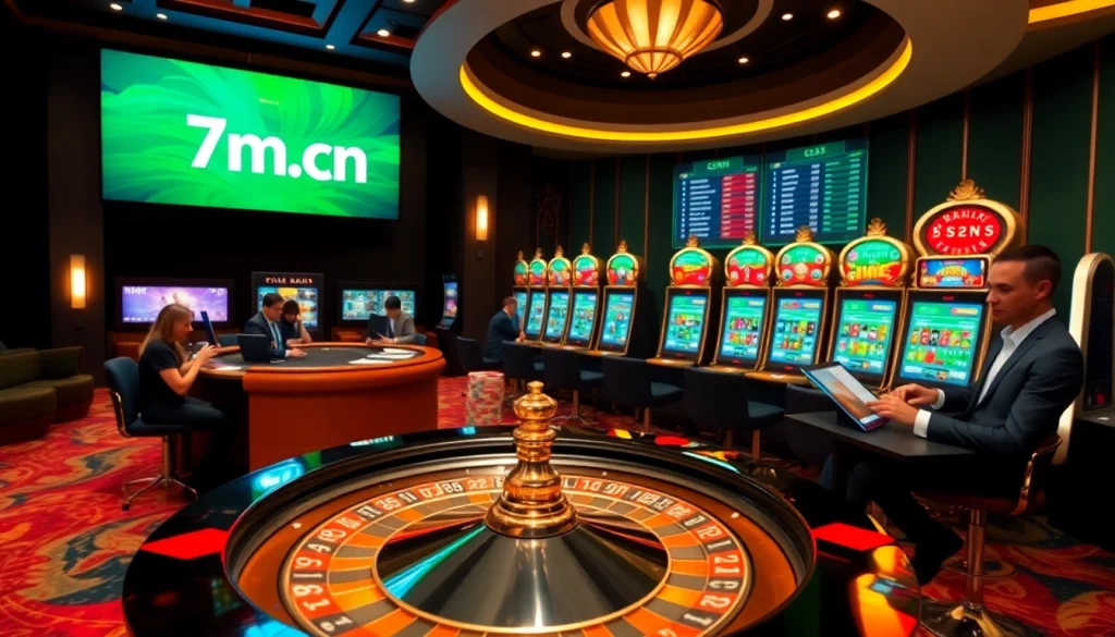 Engaging gamblers at 7m cn with lively online betting interface and casino vibes.
