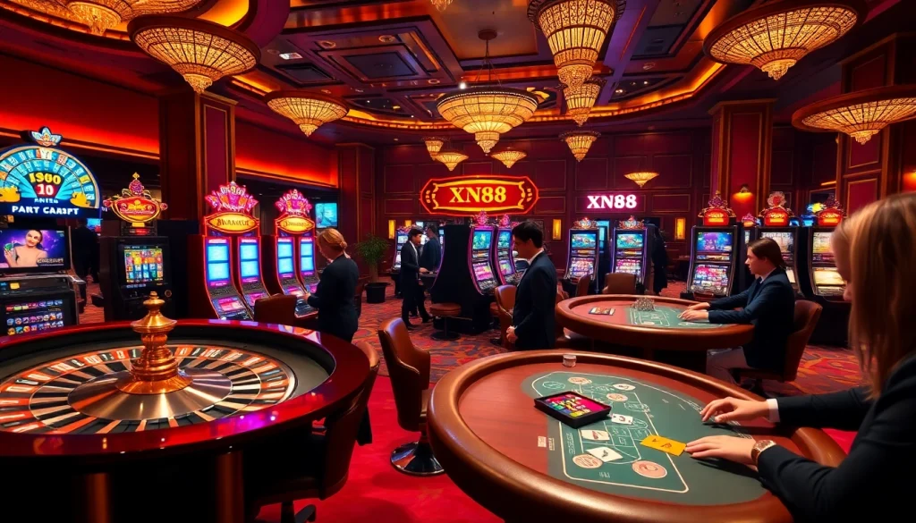 Experience thrilling action at XN88's vibrant casino with roulette, slots, and poker excitement.
