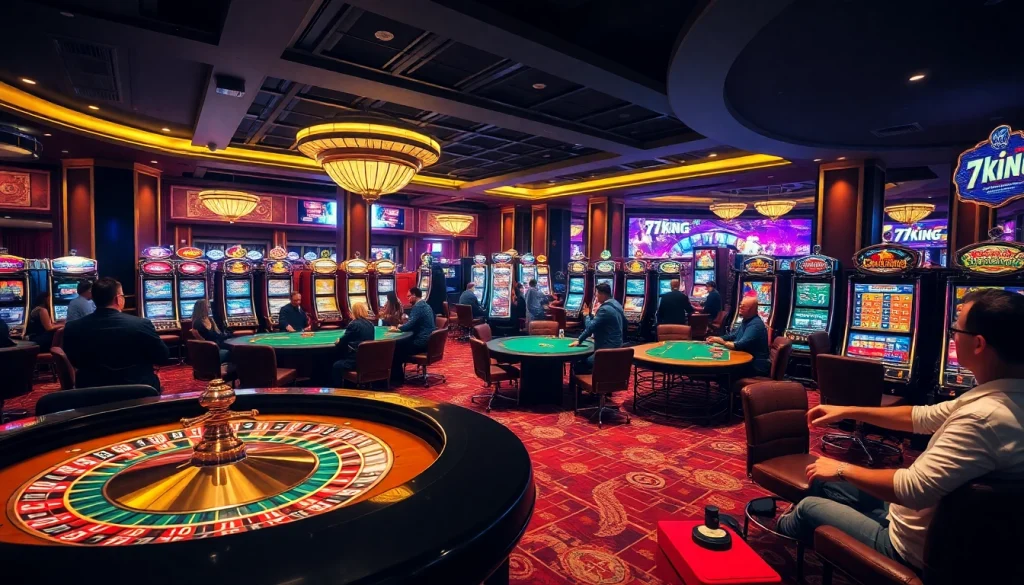 Players enjoying thrilling games at 79king casino, featuring roulette and vibrant slots.