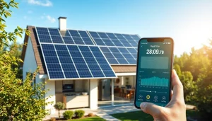 Efficient 10kw hybrid solar system powering a modern home with solar panels and real-time monitoring.