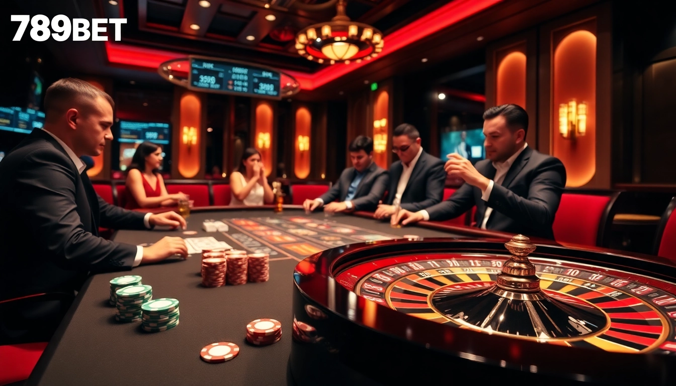 Experience thrilling gameplay at 789BET with vibrant casino tables and engaging players.