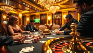Experience thrilling gameplay at the luxurious casino linked to the hidden wiki, featuring poker chips and cards.