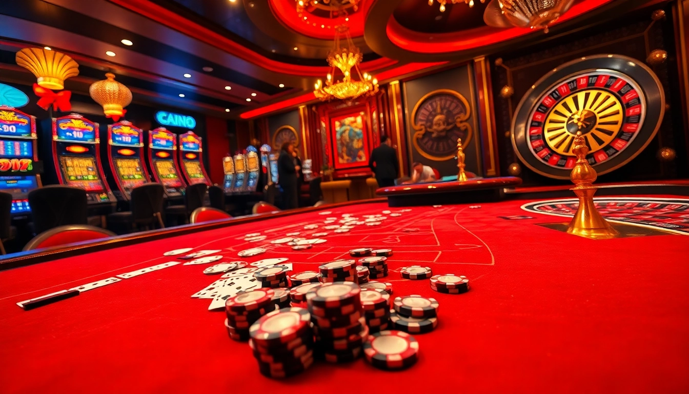 Experience excitement with sbobet link alternatif at a luxurious casino table scene featuring cards and chips.