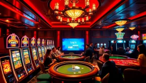 Experience the thrill of gambling by logging in to access a luxurious casino environment.
