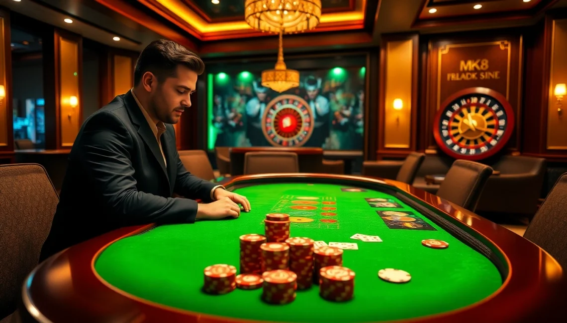 MK8-themed poker scene showcasing high-stakes gambling excitement with professional atmosphere.