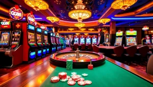 Experience the excitement of GG88 Casino with vibrant slot machines and poker tables.