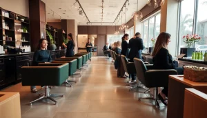 Aveda Salon San Diego featuring a stylish interior with natural light, professional stylists, and eco-friendly products.