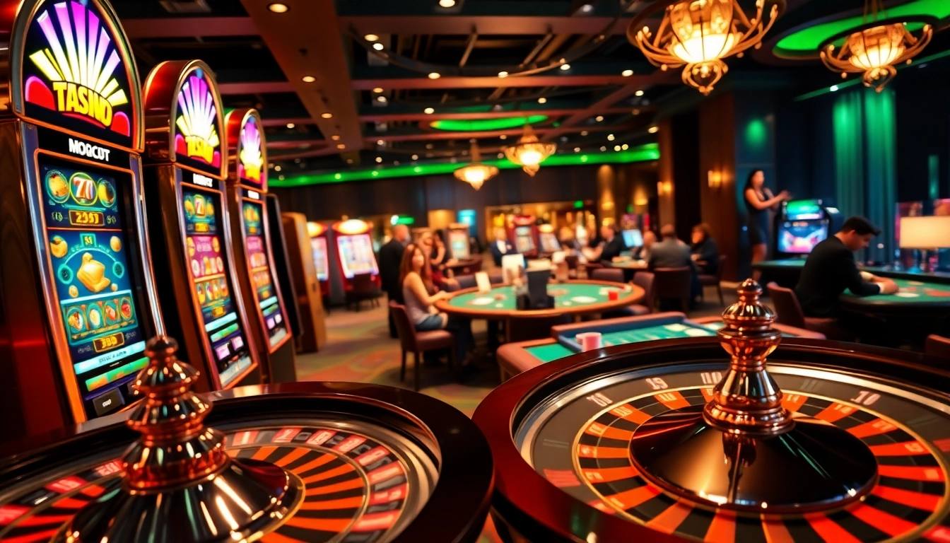 Experience the excitement of 789P at a luxurious casino with vibrant slot machines and poker action.