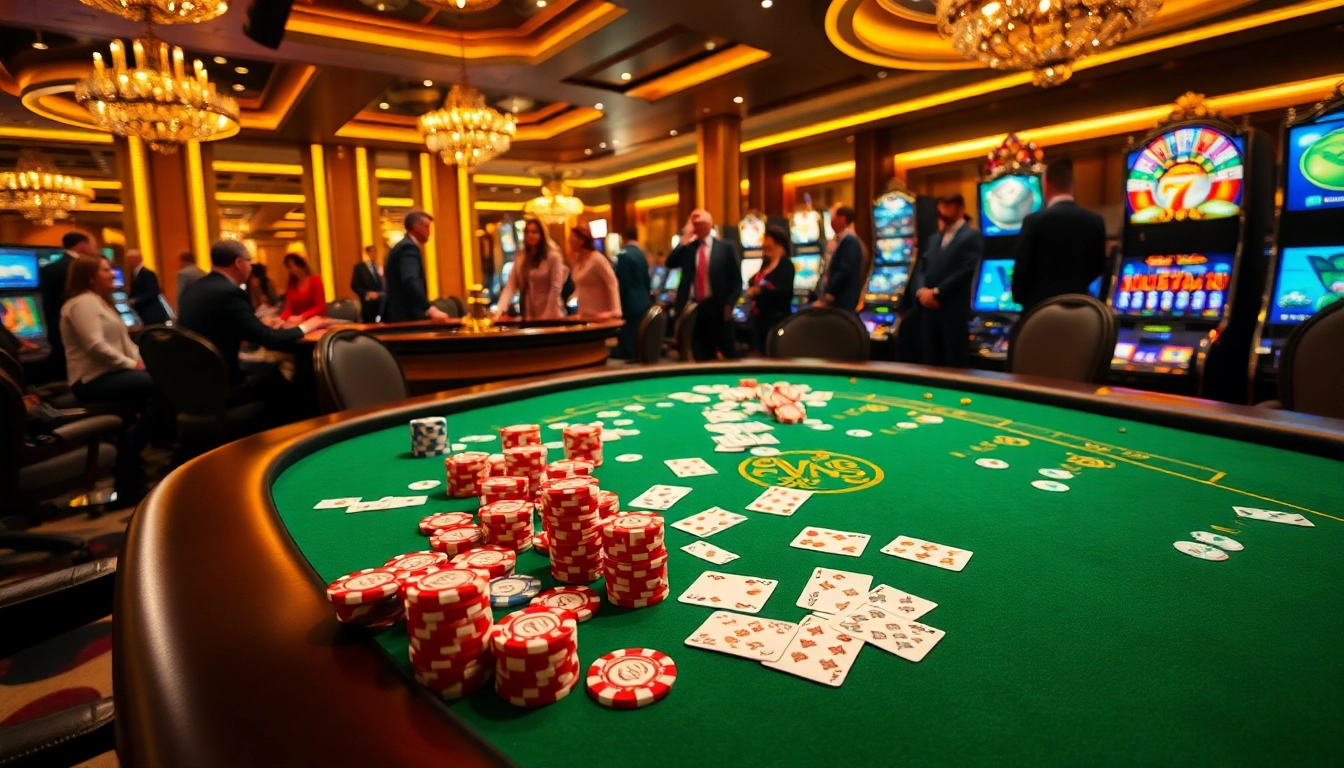 Players strategizing at a poker table in an upscale casino scene, highlighting https://ev882.sa.com/.