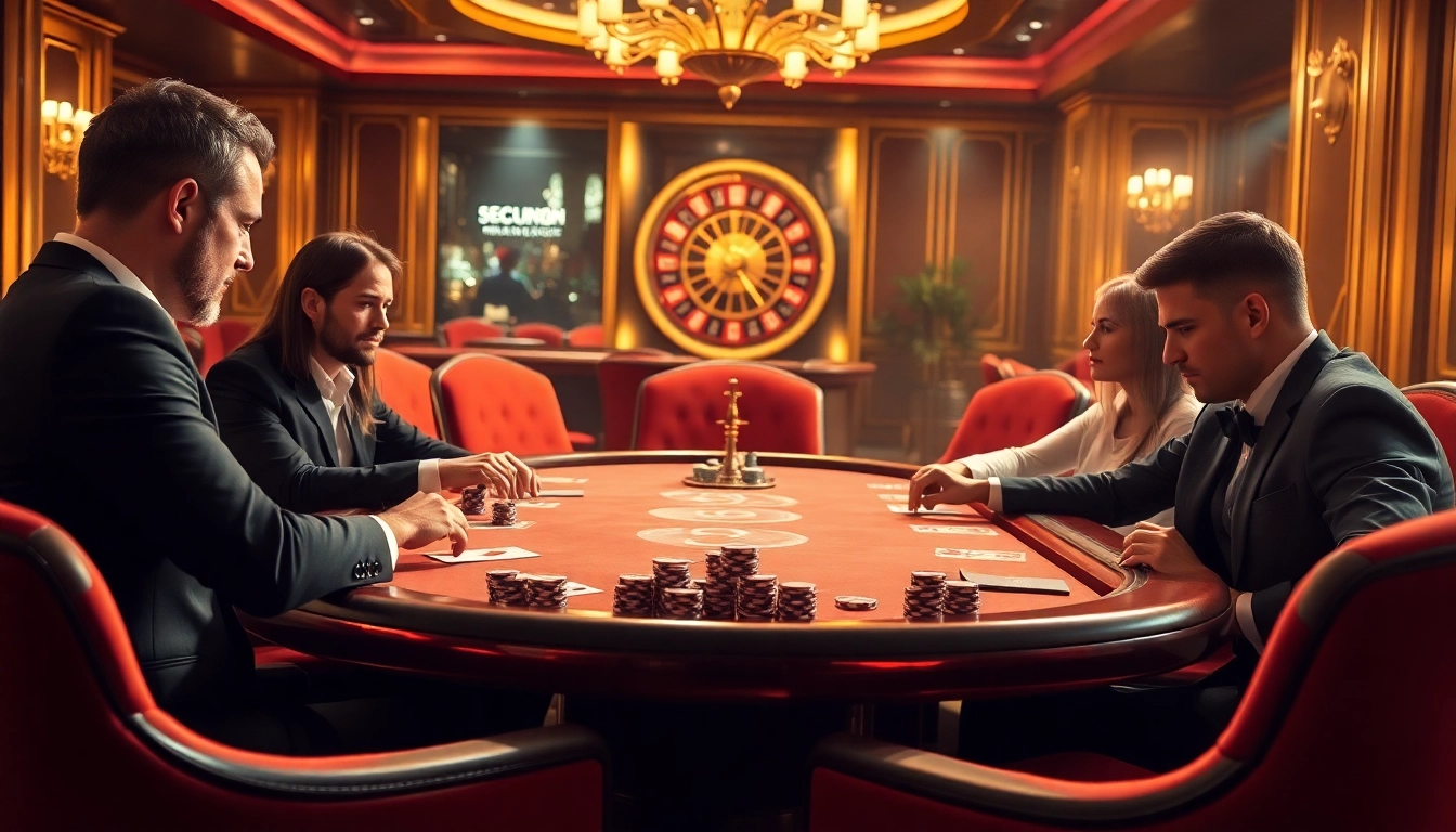 Experience the thrill of gaming at sc88.archi with poker tables and vibrant casino elements.