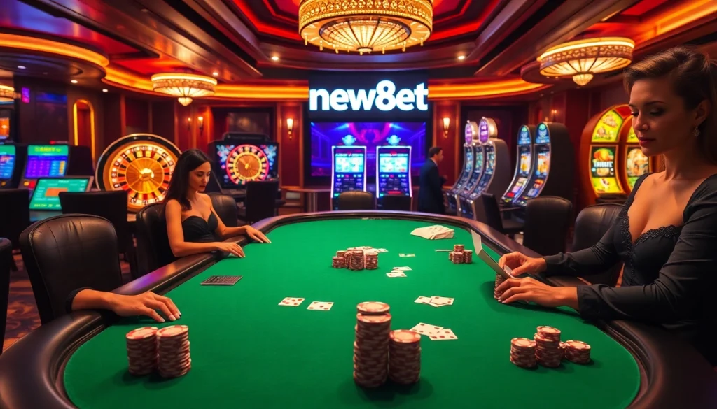 Experience high-stakes gaming at new88bet with thrilling poker action and vibrant casino ambiance.