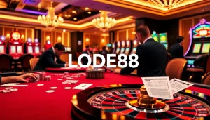 Engaging players experience luxury gaming at LODE88 casino with exciting tables and vibrant atmosphere.