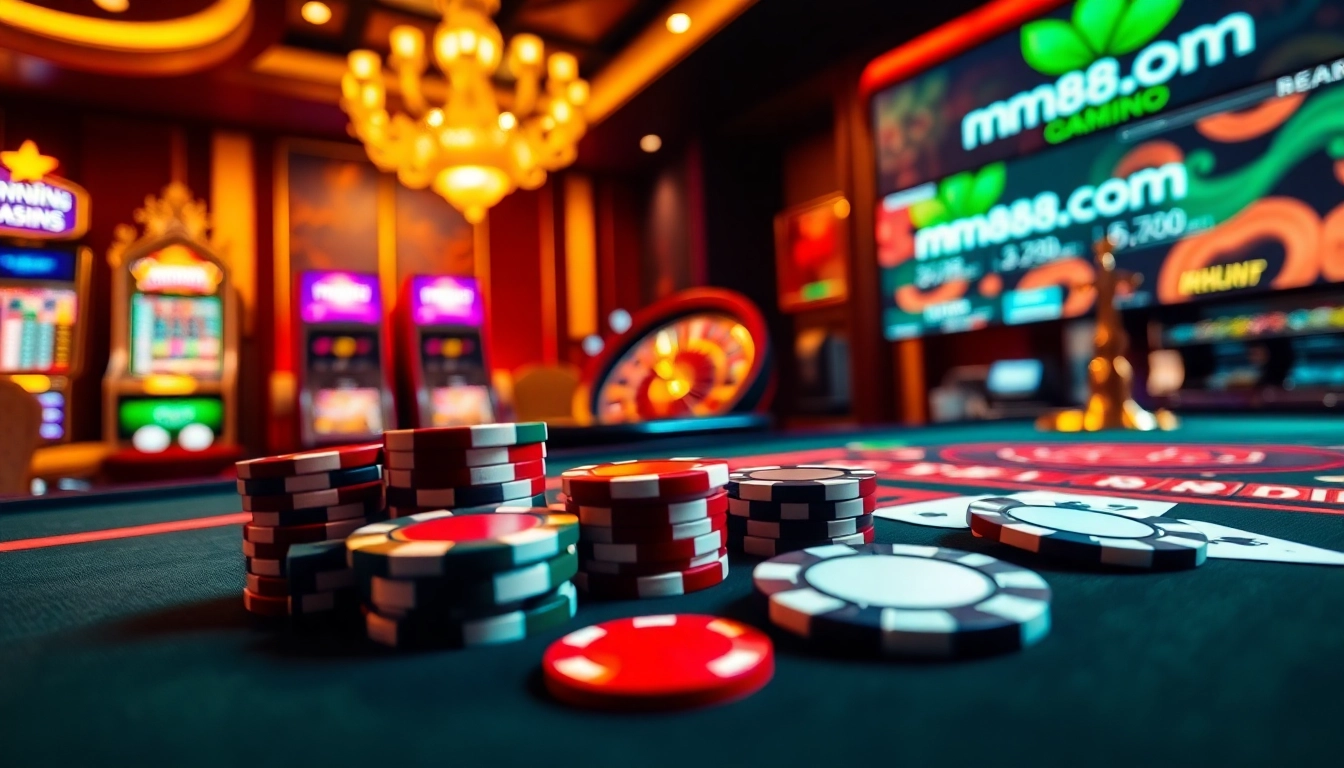 Experience the thrilling action at mm88 com with vibrant casino games and engaging gambling visuals.