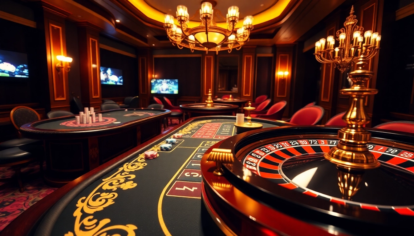 Découvrez l'excitation du casino en ligne français avec des tables vibrantes, des jetons et une ambiance palpitante dans un cadre luxueux.