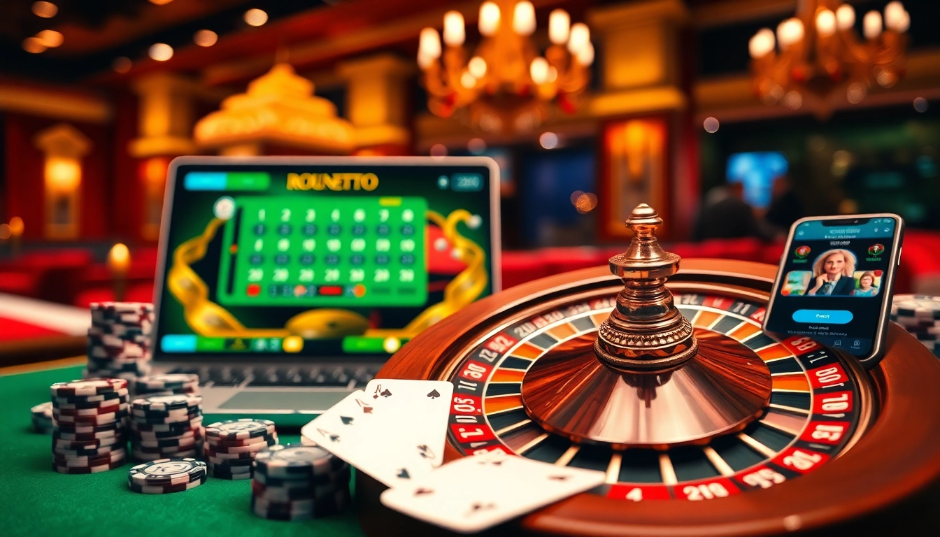 Vivez l'excitation du casino en ligne français avec une scène de roulette virtuelle dynamique.