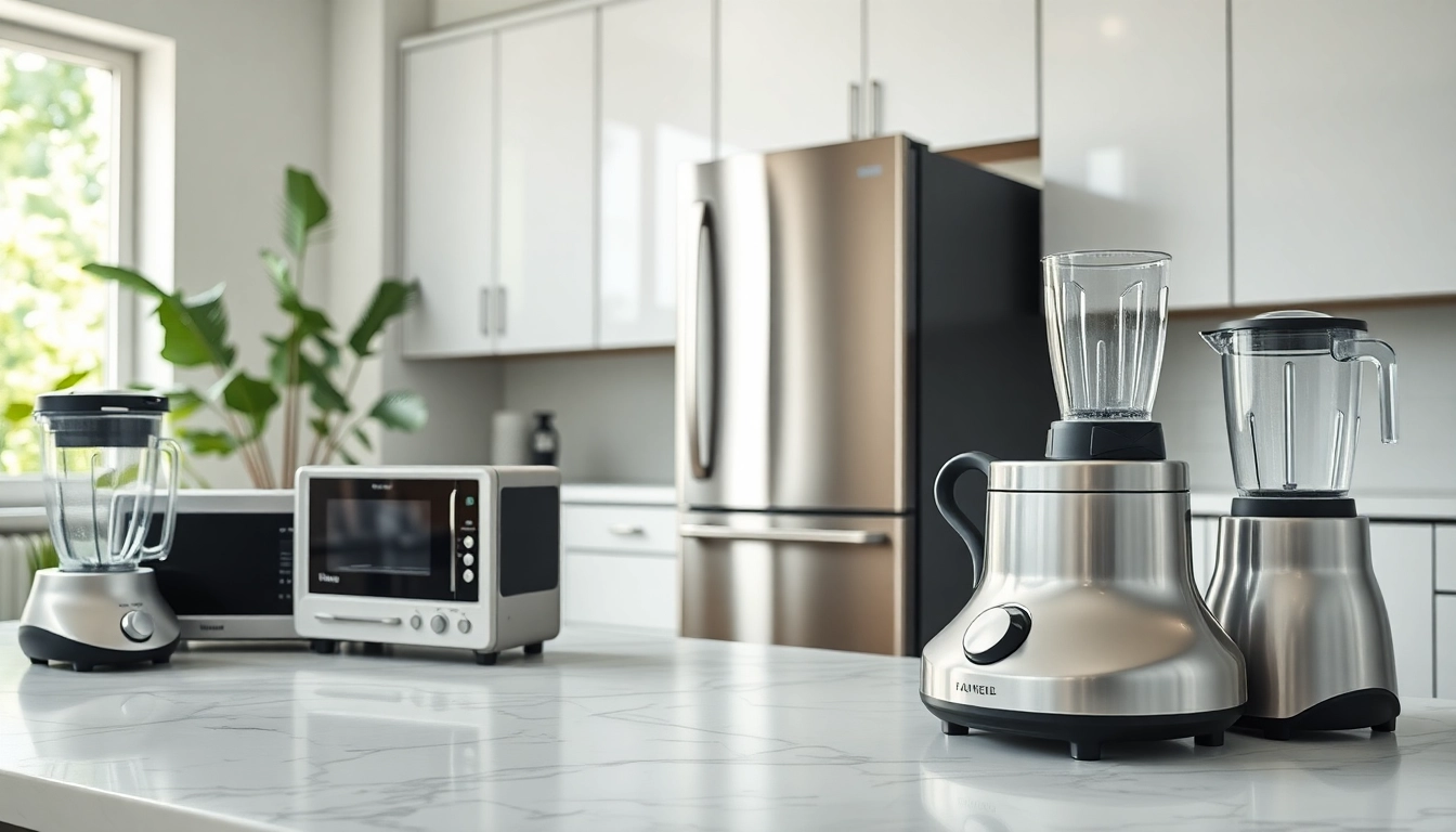 Explore modern home appliances in a bright kitchen showcasing innovation and design.