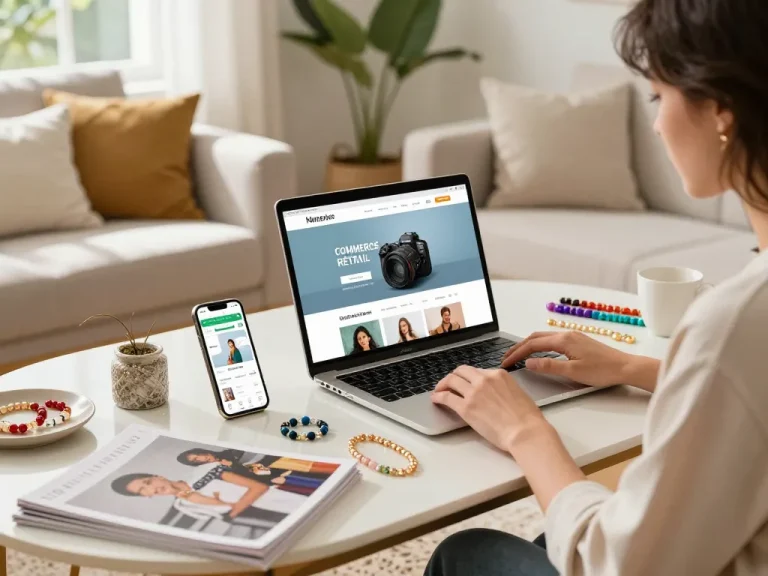 Shopper searching for the lowest price on elegant jewelry online.