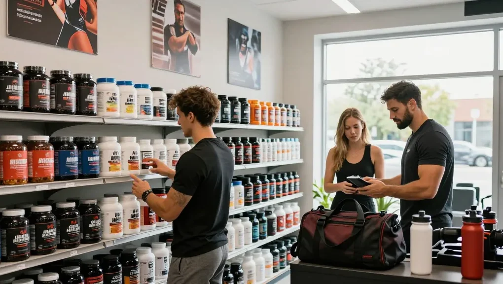 Driada Medical Shop showcasing high-quality anabolic supplements with vibrant store atmosphere