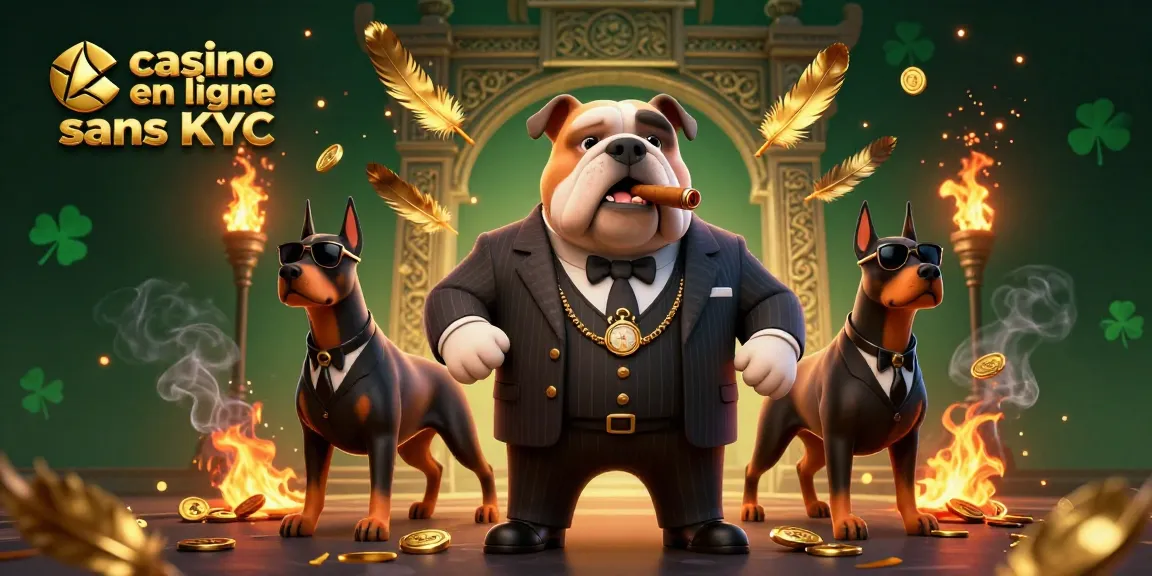 Plongez dans le monde du casino en ligne sans KYC avec cette illustration captivante de personnages mafieux